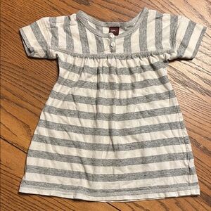Tea Collection Gray Striped Kids Dress size 6-12 months